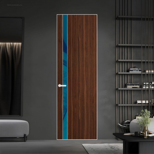 18 VE-V натуральный шпон Albero 1294M профиль Вайт вставка Бирюзовый лак ProfilDoors Orange