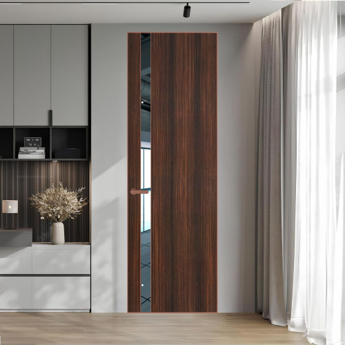 18 VE-V натуральный шпон Albero 1398S профиль Медь вставка Зеркало ProfilDoors Orange