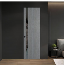 18 VE-V натуральный шпон Bianche Notti 01Q профиль Черный матовый вставка Графит лак ProfilDoors Orange