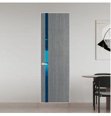 18 VE-V натуральный шпон Bianche Notti 01Q профиль Вайт вставка Зеркало Blue ProfilDoors Orange