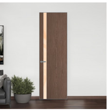 18 VE-V натуральный шпон Bianche Notti 822M профиль Серебро вставка Бежевый лак ProfilDoors Orange