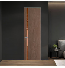 18 VE-V натуральный шпон Bianche Notti 822M профиль Серебро вставка Зеркало Bronza ProfilDoors Orange