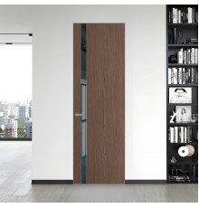 18 VE-V натуральный шпон Bianche Notti 822M профиль Серебро вставка Зеркало Grey ProfilDoors Orange
