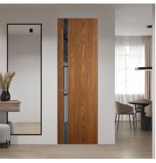 18 VE-V натуральный шпон Espresso 35M профиль Красный антрацит вставка Зеркало Grey ProfilDoors Orange