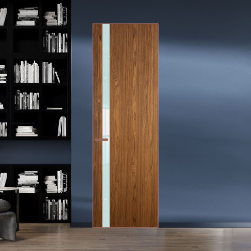 18 VE-V натуральный шпон Espresso 35M профиль Медь вставка Белый лак ProfilDoors Orange