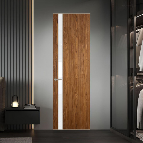 18 VE-V натуральный шпон Espresso 35M профиль Никель матовый вставка Лак классик ProfilDoors Orange