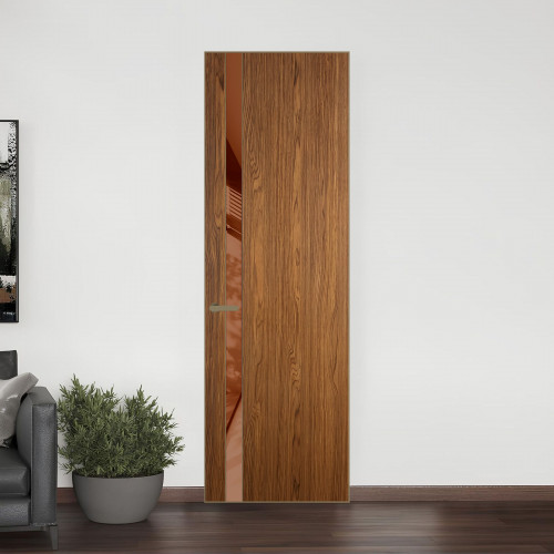 18 VE-V натуральный шпон Espresso 35M профиль Шампань вставка Коричневая нуга лак ProfilDoors Orange