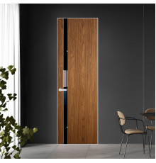18 VE-V натуральный шпон Espresso 35M профиль Вайт вставка Черный лак ProfilDoors Orange