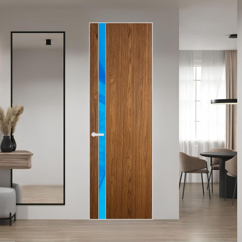 18 VE-V натуральный шпон Espresso 35M профиль Вайт вставка Голубой лак ProfilDoors Orange