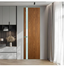 18 VE-V натуральный шпон Espresso 35M профиль Зеленый воск вставка Белый лак ProfilDoors Orange