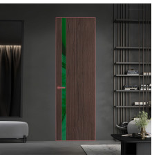 18 VE-V натуральный шпон Espresso 360M профиль Красный антрацит вставка Желтый лак ProfilDoors Orange