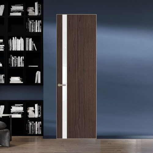 18 VE-V натуральный шпон Espresso 360M профиль Никель матовый вставка Лак классик ProfilDoors Orange