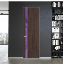 18 VE-V натуральный шпон Espresso 360M профиль Никель матовый вставка Лаванда лак ProfilDoors Orange
