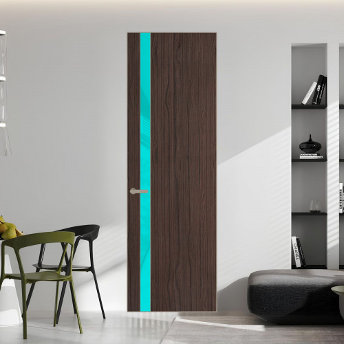 18 VE-V натуральный шпон Espresso 360M профиль Никель матовый вставка Мята лак ProfilDoors Orange