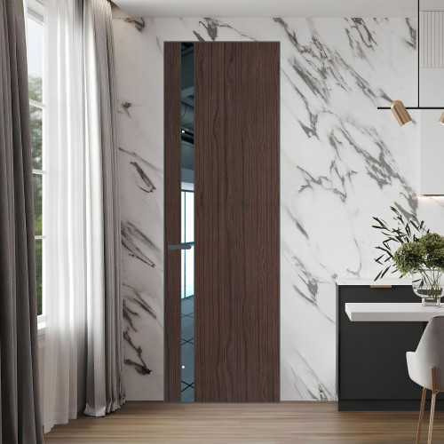 18 VE-V натуральный шпон Espresso 360M профиль Серая ночь вставка Зеркало ProfilDoors Orange