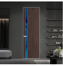 18 VE-V натуральный шпон Espresso 360M профиль Вайт вставка Синий лак ProfilDoors Orange