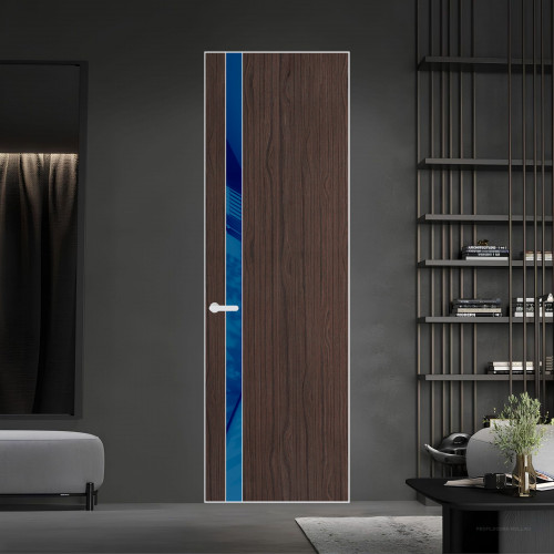 18 VE-V натуральный шпон Espresso 360M профиль Вайт вставка Синий лак ProfilDoors Orange