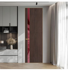 18 VE-V натуральный шпон Espresso 360M профиль Золото вставка Бордовый лак ProfilDoors Orange