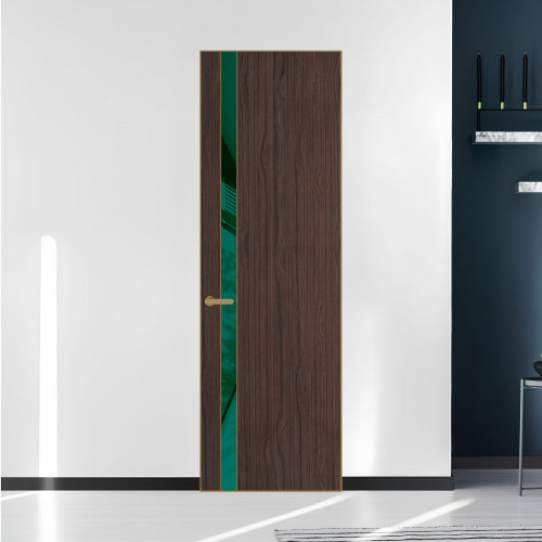 18 VE-V натуральный шпон Espresso 360M профиль Золото вставка Зеленый лес лак ProfilDoors Orange