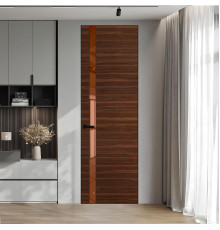 18 VE-H натуральный шпон Albero 1294M профиль Черный матовый вставка Зеркало Bronza ProfilDoors Orange