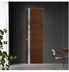 18 VE-H натуральный шпон Albero 1294M профиль Серебро вставка Теплый серый лак ProfilDoors Orange