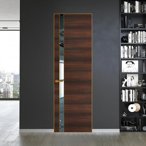 18 VE-H натуральный шпон Albero 1398S профиль Бронза вставка Зеркало ProfilDoors Orange
