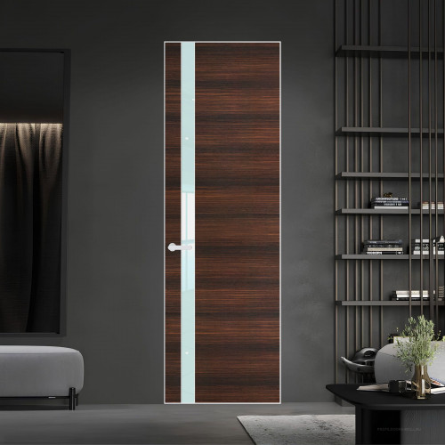 18 VE-H натуральный шпон Albero 1398S профиль Вайт вставка Белый лак ProfilDoors Orange