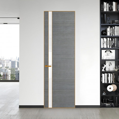18 VE-H натуральный шпон Bianche Notti 01Q профиль Бронза вставка Лак классик ProfilDoors Orange