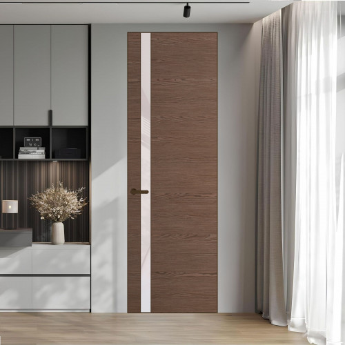 18 VE-H натуральный шпон Bianche Notti 822M профиль Деорэ вставка Светло-серый лак ProfilDoors Orange