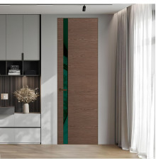18 VE-H натуральный шпон Bianche Notti 822M профиль Деорэ вставка Темно-зеленый лак ProfilDoors Orange