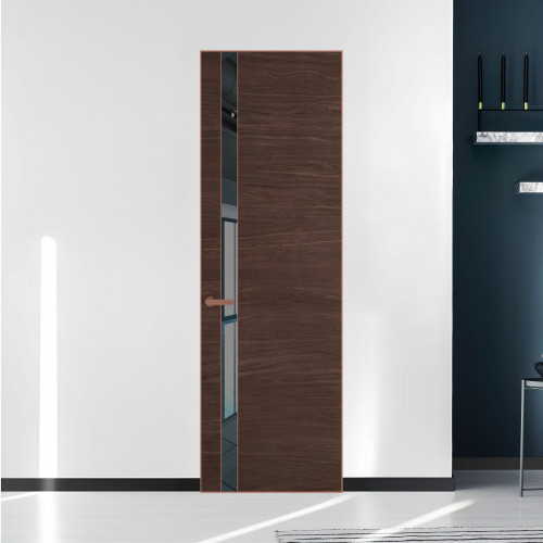 18 VE-H натуральный шпон Espresso 1386M профиль Медь вставка Зеркало Grey ProfilDoors Orange