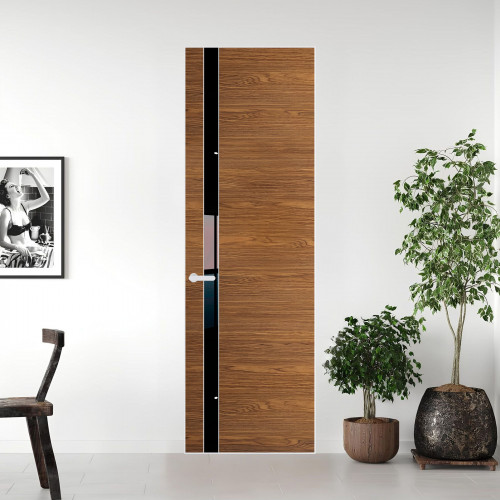 18 VE-H натуральный шпон Espresso 35M профиль Вайт вставка Черный лак ProfilDoors Orange