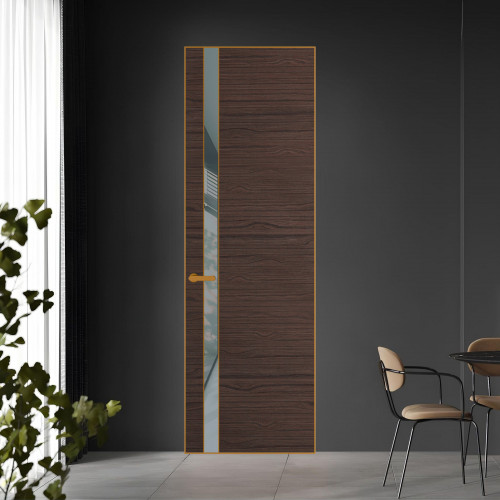 18 VE-H натуральный шпон Espresso 360M профиль Бронза вставка Темно-серый лак ProfilDoors Orange