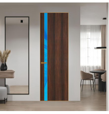 18 VE-V натуральный шпон Albero 1398S профиль Бронза вставка Голубой лак ProfilDoors Orange