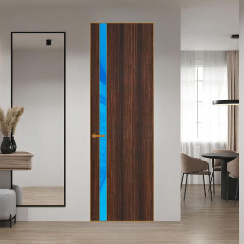 18 VE-V натуральный шпон Albero 1398S профиль Бронза вставка Голубой лак ProfilDoors Orange
