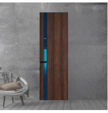 18 VE-V натуральный шпон Albero 1398S профиль Черный матовый вставка Зеркало Blue ProfilDoors Orange