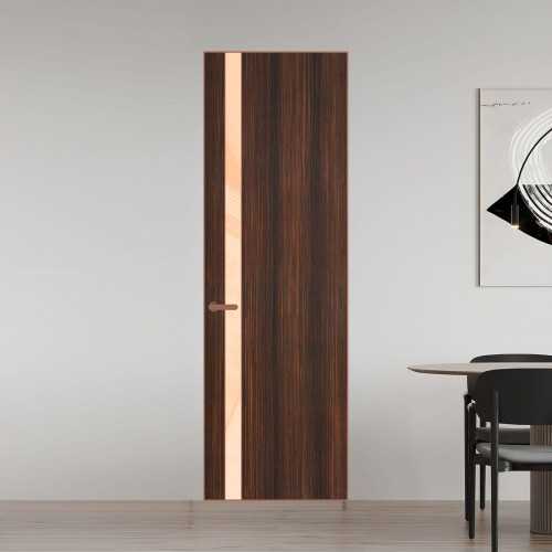 18 VE-V натуральный шпон Albero 1398S профиль Медь вставка Бежевый лак ProfilDoors Orange