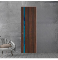 18 VE-V натуральный шпон Albero 1398S профиль Медь вставка Бирюзовый лак ProfilDoors Orange