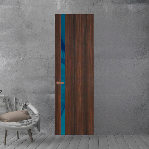18 VE-V натуральный шпон Albero 1398S профиль Медь вставка Бирюзовый лак ProfilDoors Orange