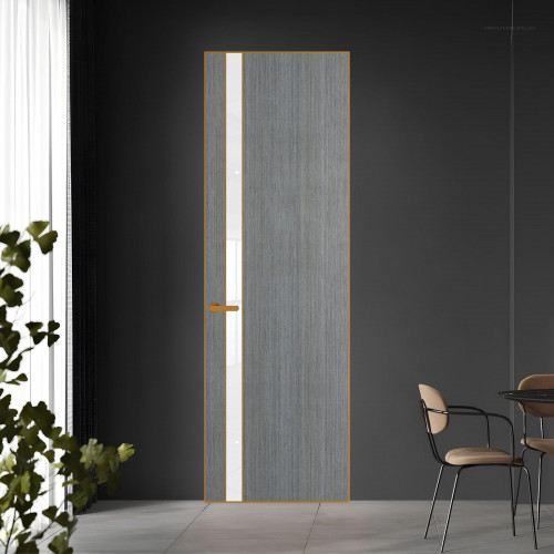 18 VE-V натуральный шпон Bianche Notti 01Q профиль Бронза вставка Лак классик ProfilDoors Orange