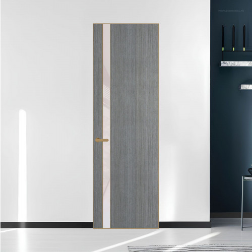 18 VE-V натуральный шпон Bianche Notti 01Q профиль Золото вставка Светло-серый лак ProfilDoors Orange