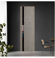 18 VE-V натуральный шпон Bianche Notti 08S профиль Медь вставка Черный лак ProfilDoors Orange