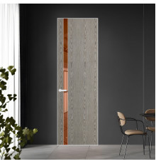 18 VE-V натуральный шпон Bianche Notti 08S профиль Вайт вставка Зеркало Bronza ProfilDoors Orange