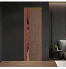 18 VE-V натуральный шпон Bianche Notti 822M профиль Бронза вставка Бордовый лак ProfilDoors Orange