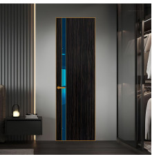 18 VE-V натуральный шпон Espresso 1042S профиль Бронза вставка Зеркало Blue ProfilDoors Orange