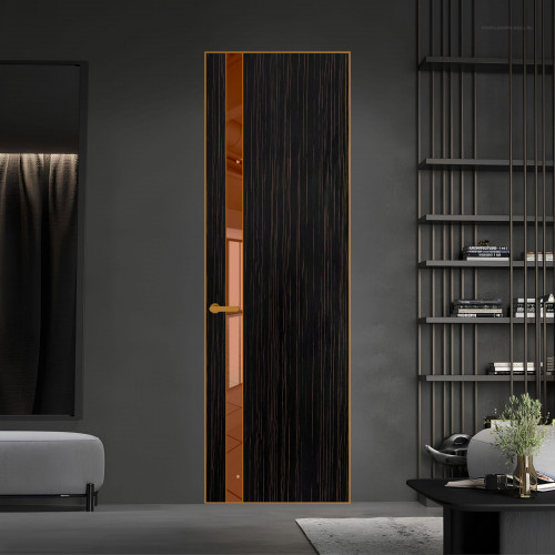 18 VE-V натуральный шпон Espresso 1042S профиль Бронза вставка Зеркало Bronza ProfilDoors Orange