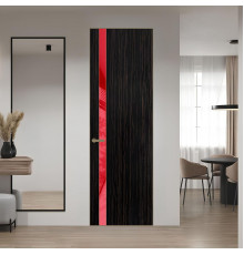 18 VE-V натуральный шпон Espresso 1042S профиль Шампань вставка Красный лак ProfilDoors Orange