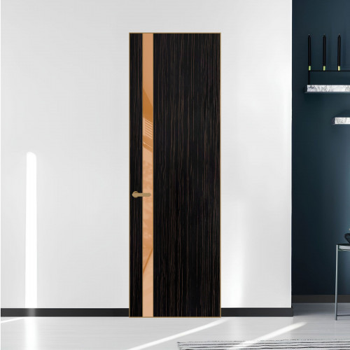 18 VE-V натуральный шпон Espresso 1042S профиль Золото вставка Светло-коричневый лак ProfilDoors Orange