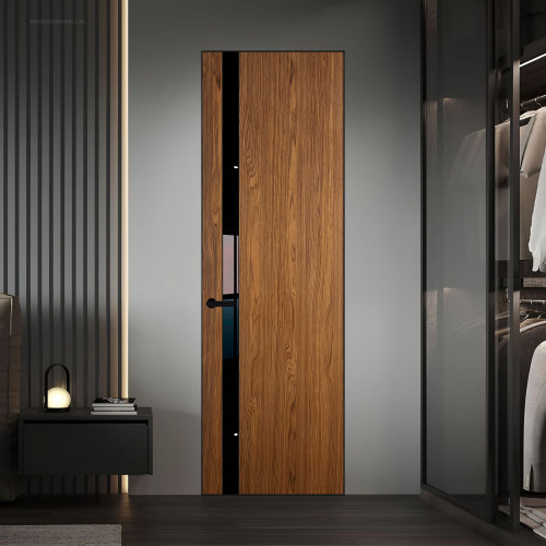 18 VE-V натуральный шпон Espresso 35M профиль Черный матовый вставка Черный лак ProfilDoors Orange