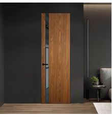 18 VE-V натуральный шпон Espresso 35M профиль Черный матовый вставка Зеркало Grey ProfilDoors Orange